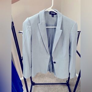Express Light Blue One Button Blazer